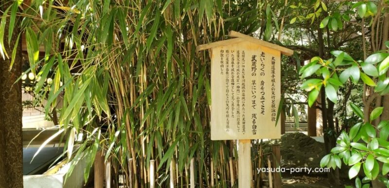 川越氷川神社 太田藩手植えの矢竹と献詠和歌